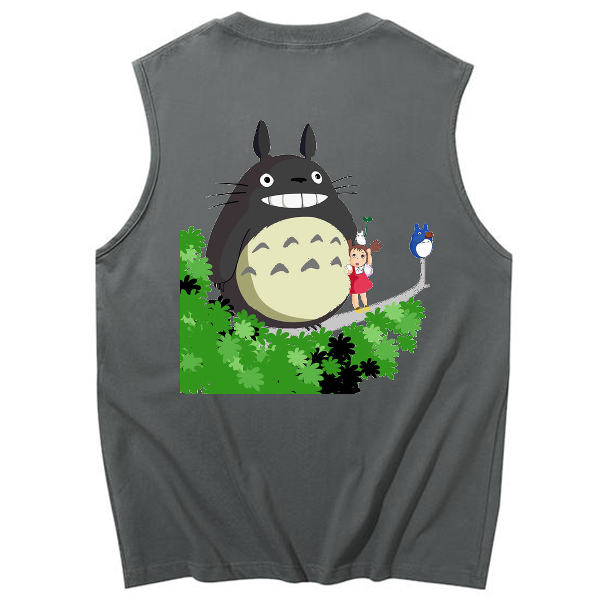 （画像用） となりのトトロ 草壁メイ 草壁サツキ My Neighbor Totoro Satsuki Kusakabe Mei Kusakabe コットン100％タンクトップ（背面プリント）